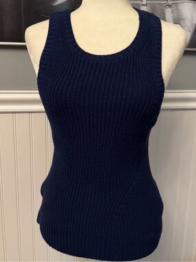 Banana Republic Navy Women’s 100% Organic Cotton Sweater Tank Top Knit Size XS
